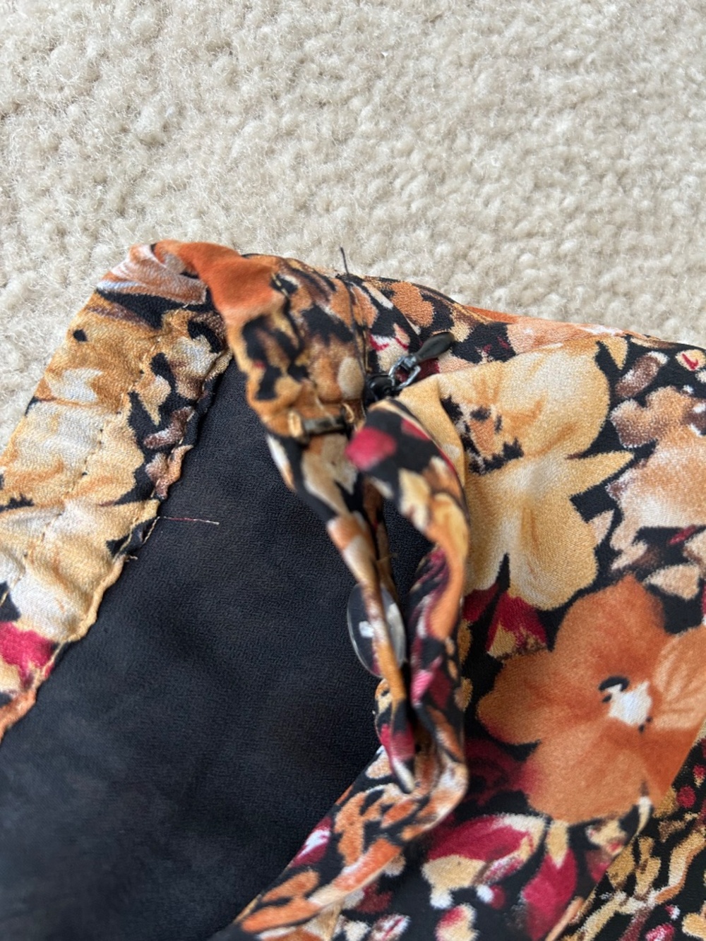 Fall Floral Tiered Maxi Skirt Warm Tones Sz Medium by Coldwater Creek - Picture 4 of 8